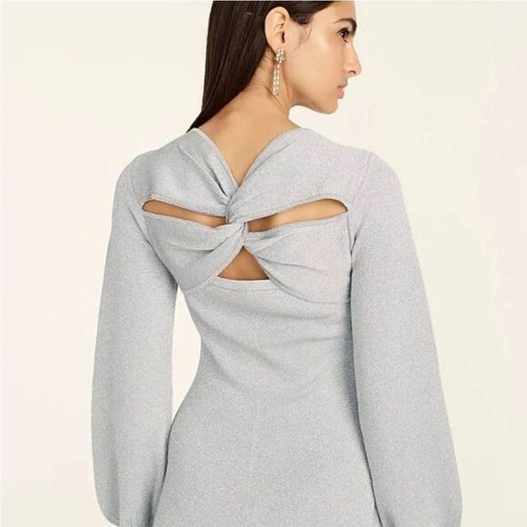 J Crew Lurex Twist Back Dress NWT - Picture 2 of 15